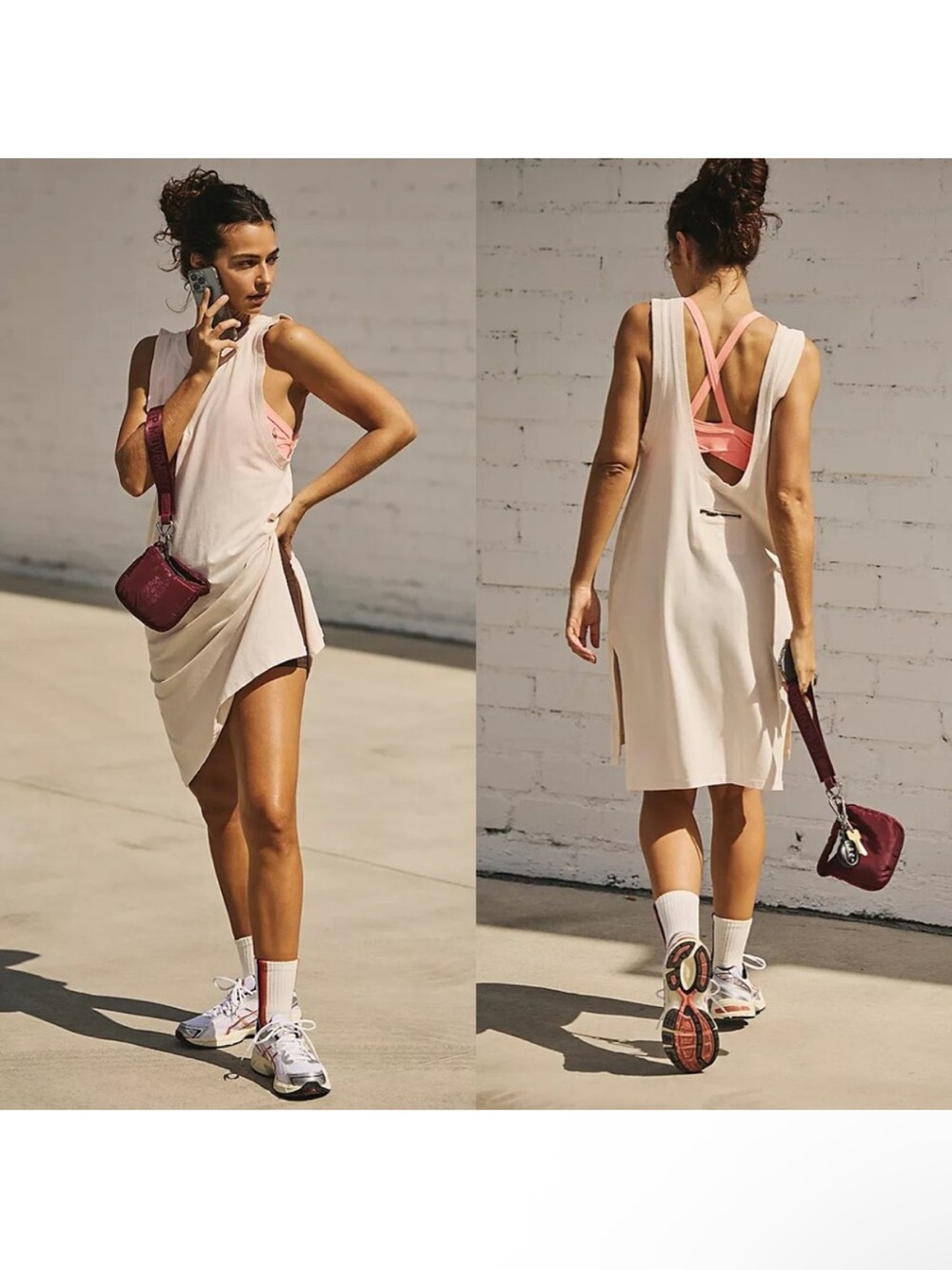 NWOT Free People Hot Shot Tunic Tank in Bleached Clay Small